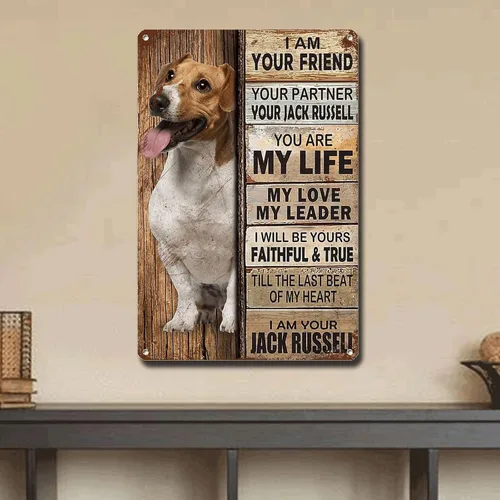 Miniatura 4 de Letrero de Metal Letrero de Hojalata Arte de Pared Vintage I Am Your Friend Regalo para Amantes de Jack Russell Arte de Pared Vintage Impresiones