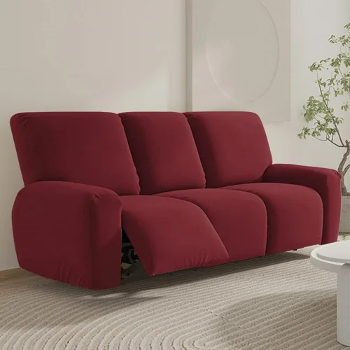Miniatura 34 de vctops Fundas para sofá reclinable de 3 cuerpos, de punto, elásticas, suaves, lisas, antideslizantes, para sofá, protector de muebles con parte