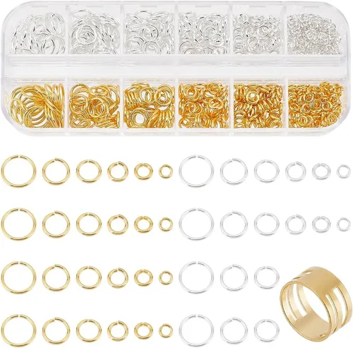 Miniatura 8 de PH PandaHall Anillo de salto de acero inoxidable 304, 550 anillos de salto abiertos de 0.315 pulgadas de calibre 18 para aretes, pulseras, collares