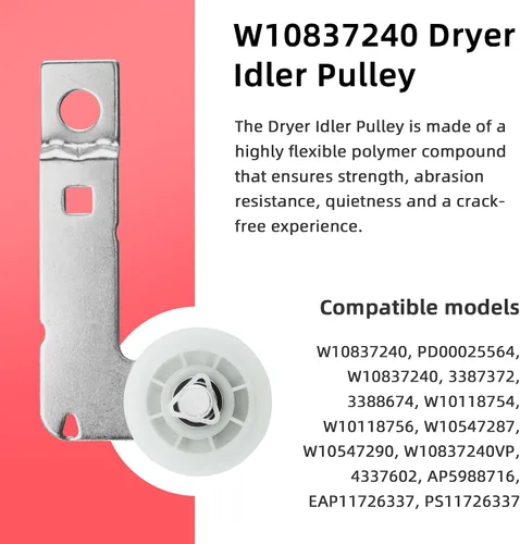 Miniatura 5 de MEDC215EW1 MED5500FW1 MED5630HC1 MED5630HW1 MED6230HW1 MED6230HW2 MED7230HW1 GGW9250PW1 GGW9250PW3 Kit de reparación de secadora para Maytag