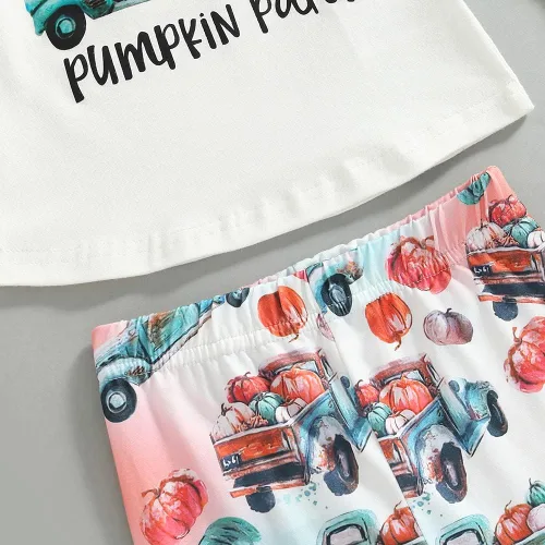 Miniatura 4 de Douhoow Traje de Acción de Gracias de Feliz Halloween para bebé, niña, camiseta de calabaza, camiseta acampanada, pantalones de leopardo