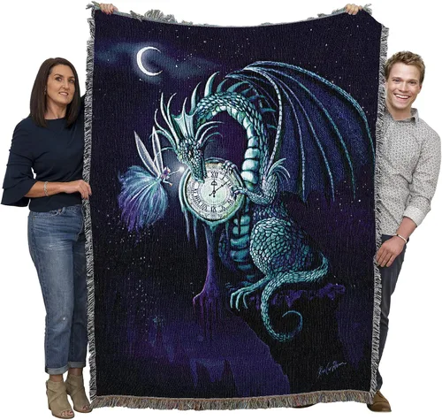 Miniatura 16 de Pure Country Weavers Rose Khan - Manta con diseño de dragón del tiempo de amatista tejida de algodón, hecha en los Estados Unidos (72 x 54 pulgadas)