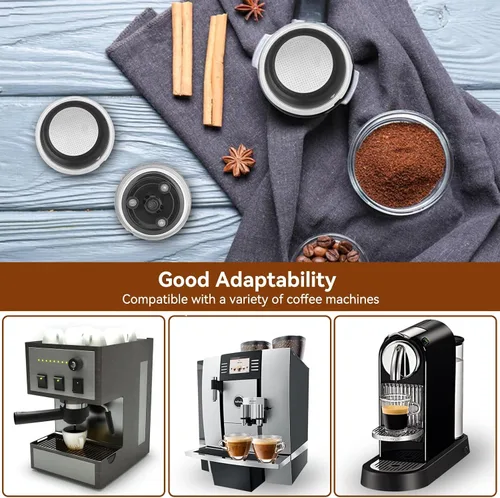 Miniatura 5 de 1 taza de 2.008 in, filtro de café de malla presurizada de acero inoxidable, portafiltro, máquinas de café, accesorios para máquinas de café