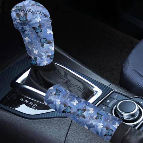 Miniatura 48 de Juego de 2 piezas set de accesorios interiores para coche, para las mujeres, hombres; cubierta de palanca de cambios/freno de mano, personalizada
