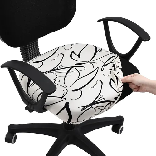 Miniatura 43 de Smiry Fundas elásticas para silla de computadora de oficina, universales, lavables, extraíbles y giratorias, fundas protectoras para asiento + Azul