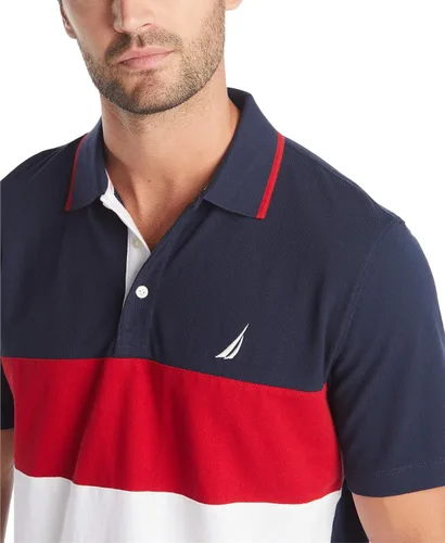 Miniatura 4 de Nautica Polo de manga corta 100 algodón con bloques de color piqué para hombre