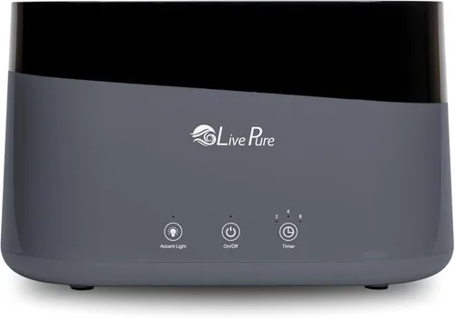 Miniatura 13 de LivePure LP300HUM Aqua Flame Humidificador de niebla fría – Pequeño humidificador ultrasónico de plantas para interiores con difusor de aceite Blanco