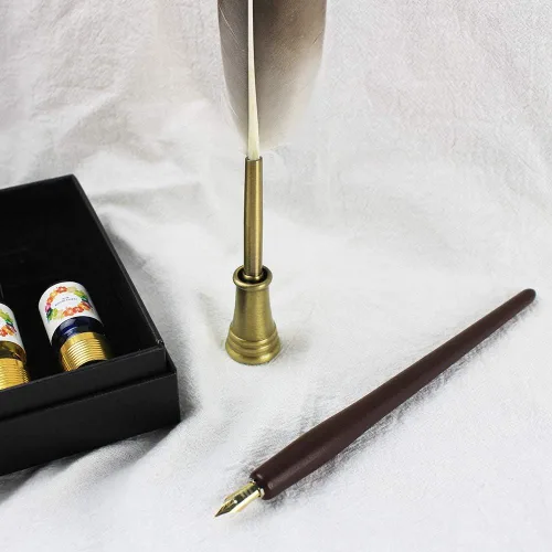 Miniatura 8 de GIFTS - Juego de bolígrafos de caligrafía, kit de 12 piezas, 5 puntas y 5 tintas, bolígrafo de escritura, juego de bolígrafos Anitque Dip