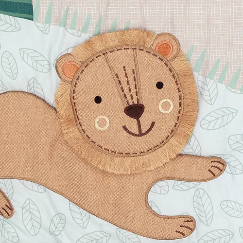 Miniatura 9 de Lambs & Ivy Jungle Friends - Juego de ropa de cama de 5 piezas para cuna de bebé