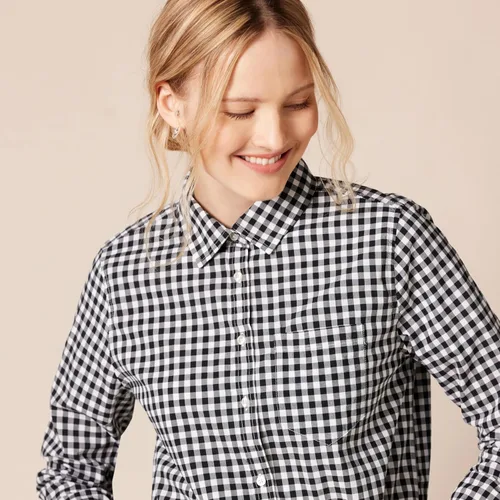 Miniatura 4 de Tienda Essentials Camisa de popelina con botones y manga larga para mujer