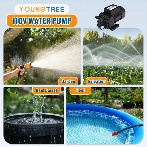 Miniatura 7 de YOUNGTREE Bomba de transferencia de presión de agua sin escobillas de 110V de servicio continuo 6.0GPM 55PSI Bomba de diafragma de agua fresca bajo