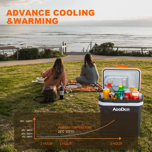 Miniatura 3 de Enfriador y calentador eléctrico para automóvil, capacidad de 24,7 litros, enfriador termoeléctrico sin hielo para viajes, camping, vehículos