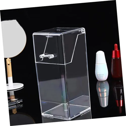 Miniatura 6 de FOMIYES 1 juego de recipientes de almacenamiento de brochas de maquillaje acrílicas con tapa a prueba de polvo, cubo duradero para organización