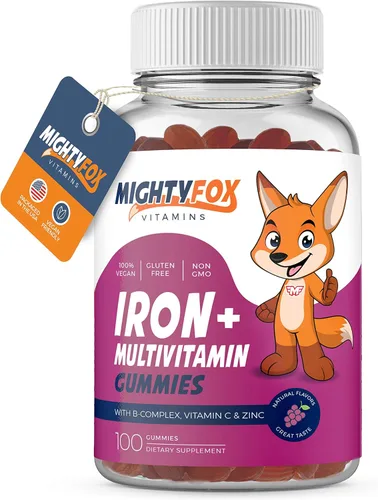 Miniatura 7 de Gomitas de hierro para niños, vitaminas sin OMG para niños con hierro, vitaminas gomosas sin gluten para niños, suplemento de hierro masticable