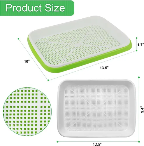 Miniatura 2 de Bandeja de germinación de semillas, 10 paquetes de bandejas de cultivo de microgreens Kit de cultivo de brotes de gran capacidad, bandeja