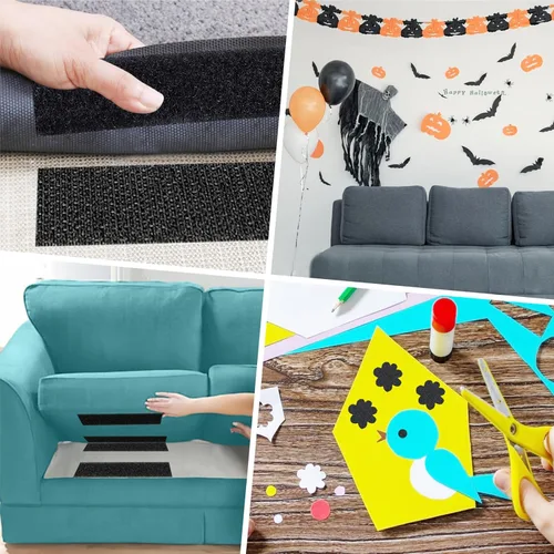 Miniatura 5 de 10 pies x 4.4 pulgadas de tiras autoadhesivas, cinta adhesiva de montaje de respaldo resistente de nylon, cintas de montaje de tela para costura