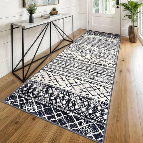 Miniatura 78 de KUTA Alfombras Boho para pasillos de 2.6x10 pies, alfombra de pasillo marroquí lavable, antideslizante, vintage, gris, alfombras de cocina, ultra