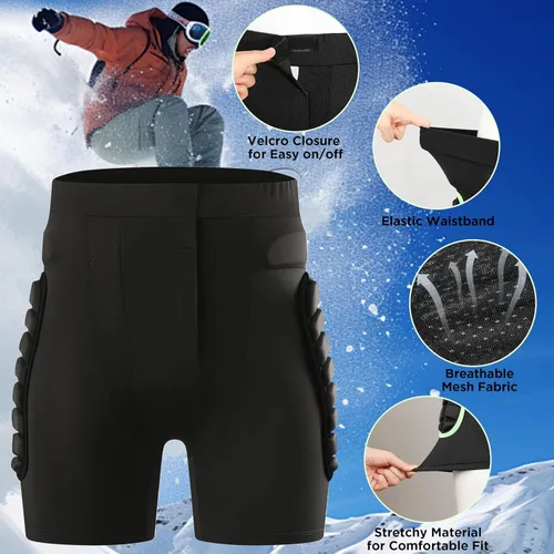 Miniatura 4 de OHMOTOR® - Pantalones cortos acolchados para esquí, snowboard y patinaje para mujeres y hombres, protector de almohadilla para las nalgas