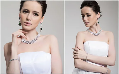 Miniatura 6 de Aretes colgantes de cristal AAAAA Australia chapados en oro blanco para boda, dama de honor, lágrima transparente, circonita cúbica, para mujeres