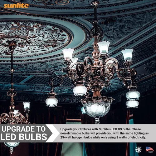 Miniatura 5 de Sunlite Bombilla LED G9 con base de dos pines, 2 vatios (equivalente a halógeno de 25 W), 200 lúmenes, no regulable, luz diurna de 5000 K, paquete
