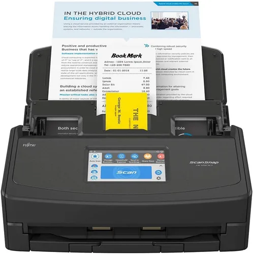 Miniatura 2 de Fujitsu ScanSnap iX1500 - Escáner de documentos dúplex a color con pantalla táctil para Mac o PC, color blanco