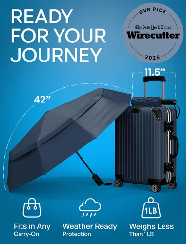 Miniatura 5 de REPEL Windproof Travel Umbrella - Compact & Withstands Winds up to 85MPH , Strongest Premium Auto Folding Umbrella for Rain and Sun - Durable, Light