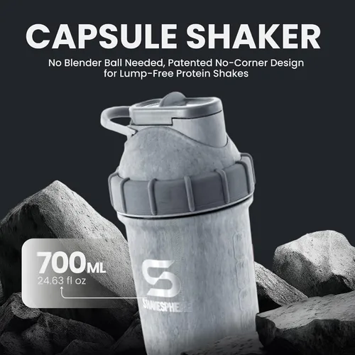 Miniatura 2 de SHAKESPHERE Botella agitadora de acero inoxidable - Botella agitadora de proteína aislada de 24 oz para bebidas frías y calientes - Ideal