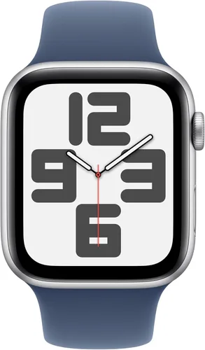 Miniatura 2 de Apple Watch SE (2ª generación) [GPS 44mm] Smartwatch con caja de aluminio plateado y correa deportiva de mezclilla S/M. Rastreadores de fitness
