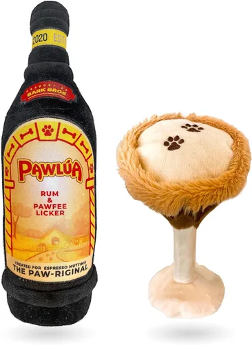 Miniatura 8 de Bark Bros - Juguete de perro botella de licor - Juguetes de perro de felpa chirriantes divertidos parodia de bebida - Juguete de perro de alcohol