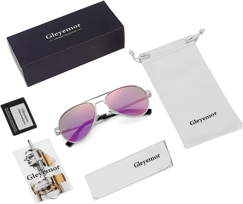 Miniatura 7 de Gleyemor Lentes de sol polarizados estilo aviador para niños y niñas, jóvenes, adolescentes, dos tamaños de 1.969 in y 2.047 in