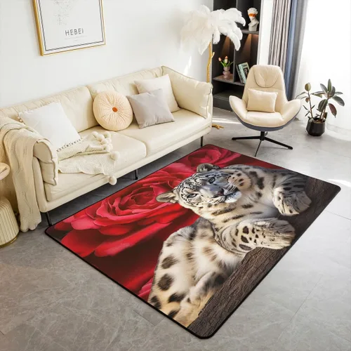 Miniatura 24 de Erosebridal Cowboys - Alfombra antideslizante de 3 x 5 pies, alfombra de caballos occidentales, tapete decorativo para interiores, montañas