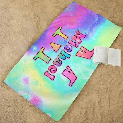 Miniatura 5 de InterestPrint Toallas de playa suaves personalizadas con tu nombre, toallas de playa suaves personalizadas con texto para hijo e hija, toallas