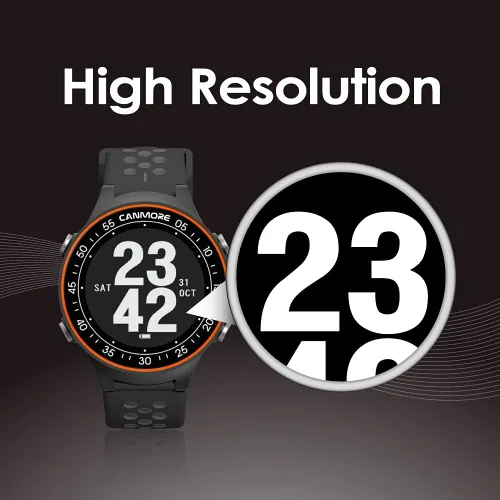 Miniatura 4 de CANMORE TW411 Reloj GPS de golf con rastreador de fitness, más de 41,000 cursos mundiales precargados gratuitos, chip IC mejorado, naranja