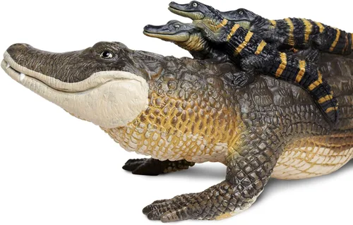 Miniatura 5 de Safari Ltd. Figura de cocodrilo con bebés, figura detallada de plástico de 12 pulgadas, divertido juguete educativo para niños, niñas y niños a