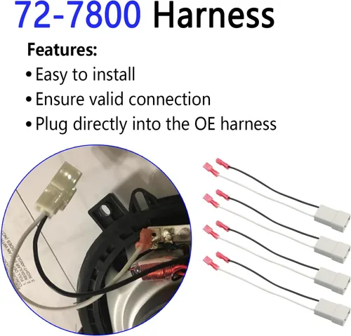 Miniatura 2 de Conector de altavoz, arnés de cable de altavoz 72-7800 compatible con Honda Civic Cr-v Ridgeline Accord Element Acura Integra TSX RSX CL ILX MDX RL