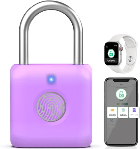 Miniatura 13 de Candado de Huella Dactilar, Pothunder Candado Inteligente, Cerradura para Casillero, Cerradura de Huella Dactilar con Desbloqueo por APP, Recargable