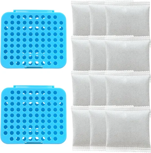 Paquete de 2 cajas desodorizantes adhesivas, paquete de 12 repuestos para eliminar olores para basura, eliminador de olores de carbón activado para