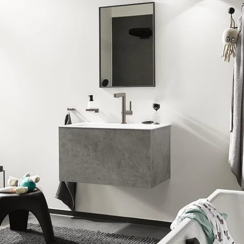 Miniatura 2 de hansgrohe Finoris 76063821 - Grifo moderno para lavabo de baño de 1 manija y 1 orificio de 10 pulgadas de alto, níquel cepillado, 76063821 cepillado