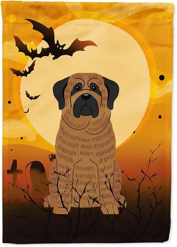 Miniatura 114 de Caroline's Treasures BB4307GF - Bandera de Halloween Airedale para jardín, bandera decorativa para patio exterior, obras de arte de patio, macizos