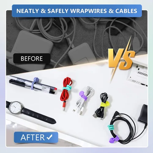 Miniatura 3 de Bridas magnéticas para cables, organizadores de cables magnéticos de silicona reutilizables para agrupar, clips de refrigerador, marcadores