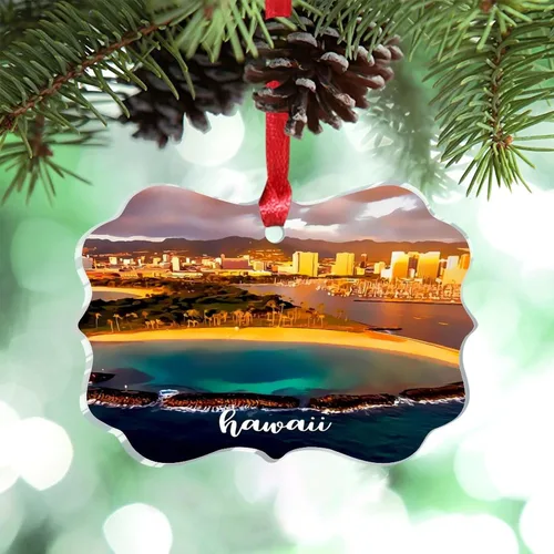 Miniatura 19 de Adornos de Navidad de California Estados Unidos, paisaje urbano de Los Ángeles, adornos de árbol de Navidad, adornos de Navidad personalizados