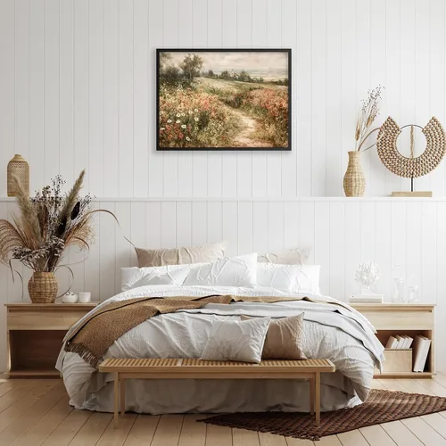 Miniatura 3 de Arte de pared de paisaje con flores silvestres y naturaleza, póster floral botánico retro, pinturas de plantas de cabaña, impresiones en lienzo