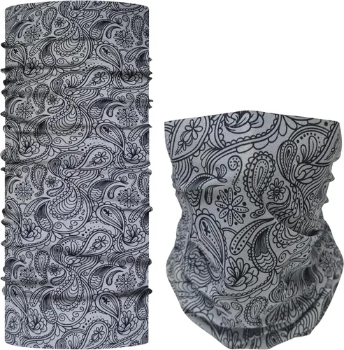 Bilymate Polaina de cuello refrescante de cachemira gris, protección solar UPF 50+, malla transpirable, bandana sin costuras para hombres y mujeres,