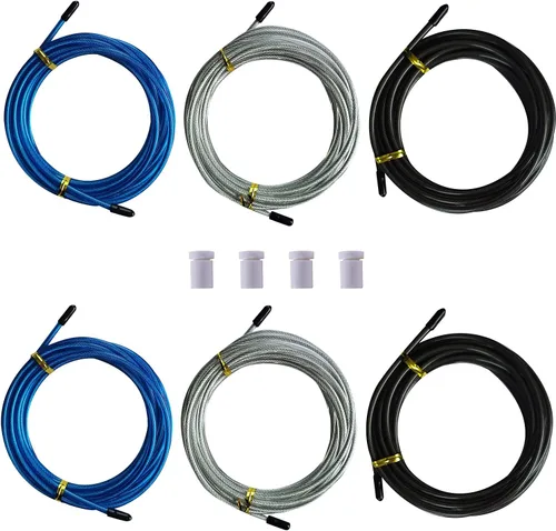Cable de repuesto para cuerda de salto de velocidad, 6 piezas de alambre de acero inoxidable de 10 pies con revestimiento de polímero para cuerdas