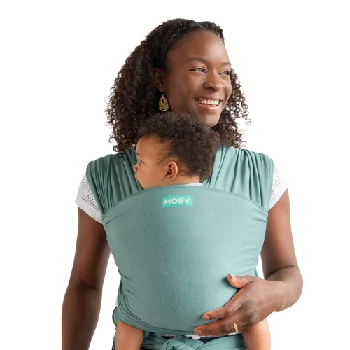 Miniatura 15 de Porta bebé Moby Baby Wrap para recién nacidos a niños pequeños (8-15kg), porta bebé en cabestrillo, diseño ultra ligero y manos libres, ajustable