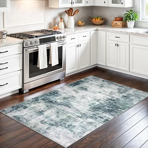 Miniatura 335 de IOHOUZE Alfombra abstracta lavable de 3 x 12 pies para pasillos, antideslizante para cocina, camino de entrada de lana sintética para interiores