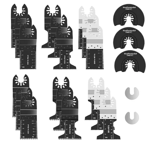 23 hojas de sierra oscilantes de liberación rápida para cortar madera plásticos compatibles con Fein Multimaster Porter Cable Black & Decker Ridgid