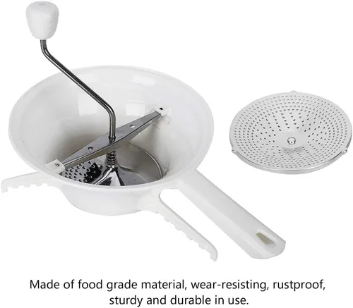 Miniatura 6 de Molino de alimentos de acero inoxidable con 3 discos de molienda, molino rotatorio de alimentos para salsa de tomate, puré de manzana, puré de papas