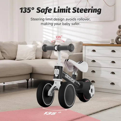 Miniatura 3 de allobebe Bicicleta de equilibrio para bebé, lindas bicicletas para niños de 12 a 36 meses, regalos para niñas de 1 año, bicicleta para entrenar al