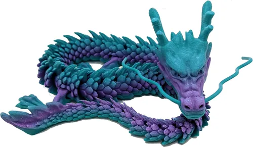 Miniatura 7 de Dragón impreso en 3D – Personalizable, hecho a pedido, juguete articulado del dragón mítico, regalo (M, negro con vientre verde lima)